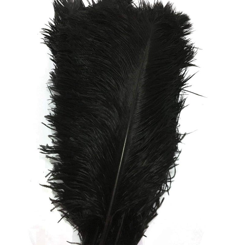 AABABUY 10pcs Ostrich Feathers Close to 18inch for Home Wedding Party Decoration (Black) - Image 2